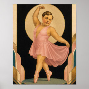 Póster "Fatty" Arbuckle, un actor de cine mudo estadounid