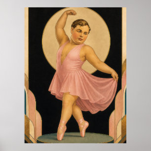 Póster "Fatty" Arbuckle, un actor de cine mudo estadounid