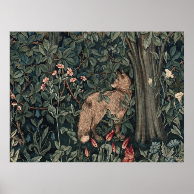 Póster Fauna de zorro verde de William Morris (Frente)