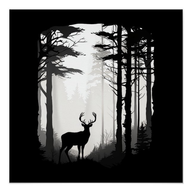 Póster Fauna del bosque de ciervos (Anverso)