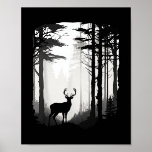Póster Fauna del bosque de ciervos
