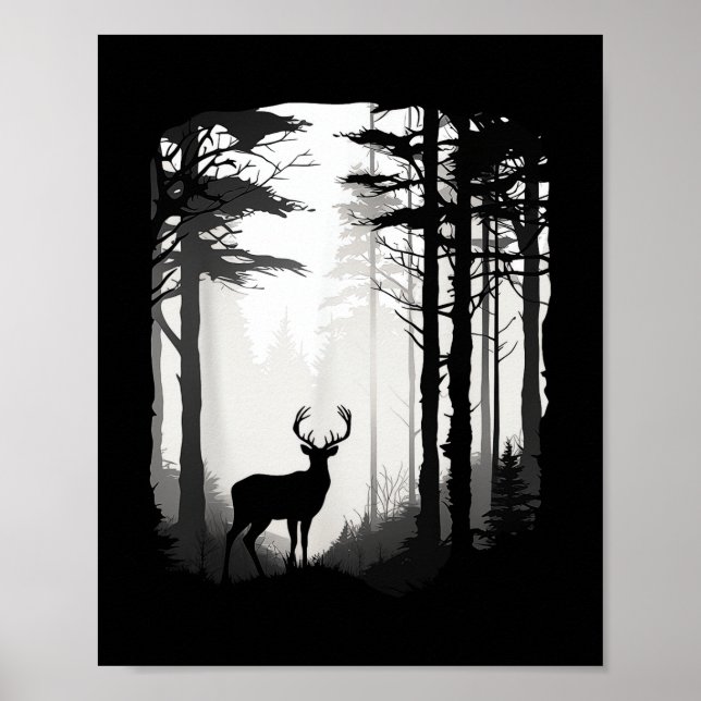 Póster Fauna del bosque de ciervos (Frente)