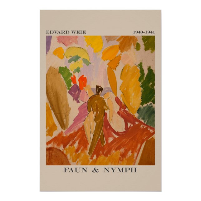 Póster Fauno y Ninfa 1941 de Edvard Weie (Anverso)