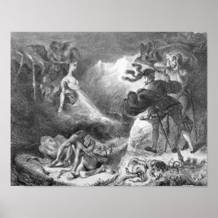 Póster Fausto y ephistófeles en las brujas
