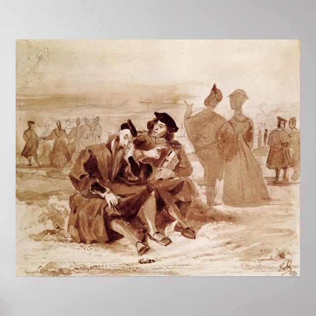 Póster Fausto y Wagner en la conversación en (Frente)