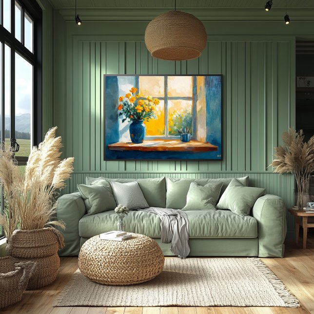 Póster Fauvist Sunlit Window con flores - hogar cálido (Subido por el creador)