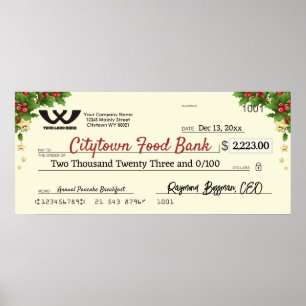 Póster Faux gigante de las obras de caridad Navidades hol