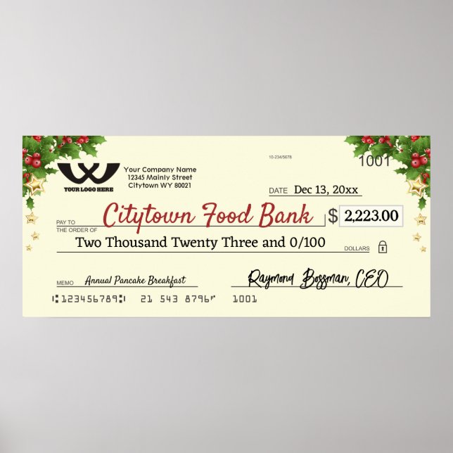 Póster Faux gigante de las obras de caridad Navidades hol (Frente)