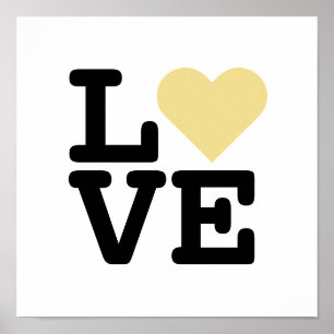 Póster Faux Gold Love Heart Boda Día de San Valentín Squa