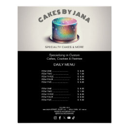 Póster Faux Holographic Rainbow Purpurina Cake Bakerley