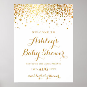 Póster Faux Relieve metalizado dorado Confetti Baby Showe