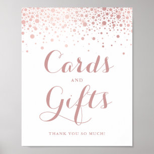 Póster Faux Rosa Relieve metalizado dorado Tarjetas de Co