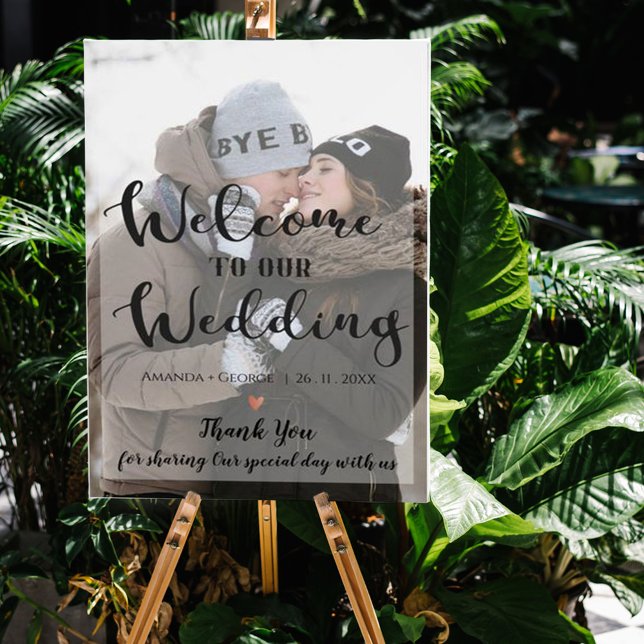 Póster Faux Vellum Efecto Boda de foto signo de bienvenid (Subido por el creador)