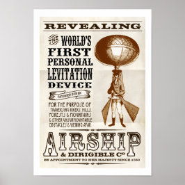 Póster Faux Victorian Airship & Dirigible Co poster