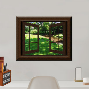 Póster Faux Window Poster Pacífico Patos de Grasa Verde