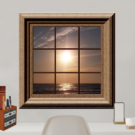 Póster Faux Window Poster Tranquilidad Sunset Relaxing