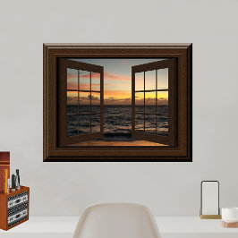 Póster Faux Window Poster Tranquilidad Sunset Relaxing