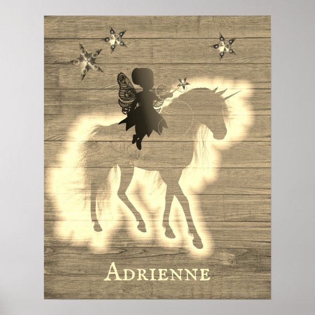 Póster Faux Wood personalizada de Unicorn ruso (Frente)