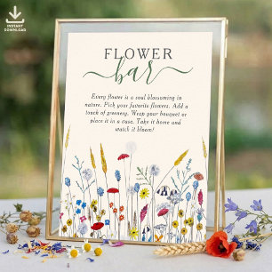 Póster Favor de agradecimiento de la barra de flores del 