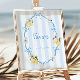 Póster Favor de arcos azules de limón mediterráneo