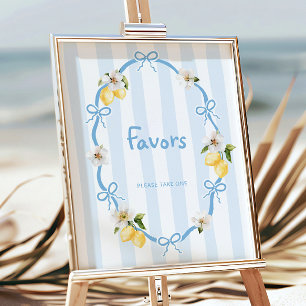 Póster Favor de arcos azules de limón mediterráneo
