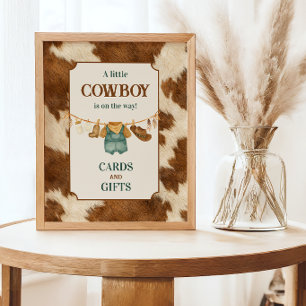 Póster Favor de Baby Shower Línea de Ropa Occidental Vaqu