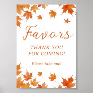 Póster Favor de Baby Shower otoño otoño