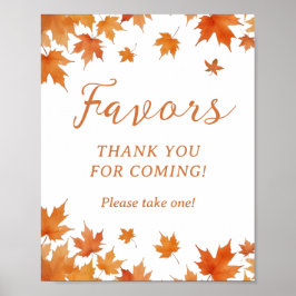 Póster Favor de Baby Shower otoño otoño
