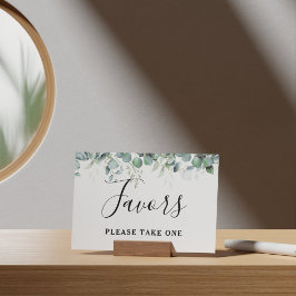 Póster Favor de boda de vegetación de eucalipto simple