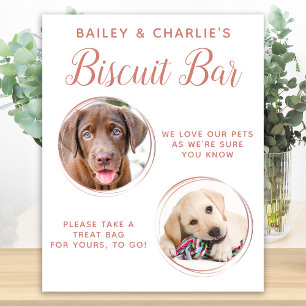 Póster Favor de Boda para Perros Rosa Dorado Barra de Gal