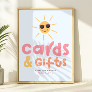 Póster Favor de cumpleaños para fiesta de chicas en la pi