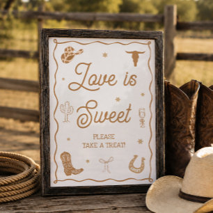 Póster Favor de Despedida de Soltera Western El Amor es D