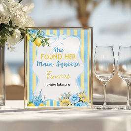 Póster Favor de Ducha de Novia Floral Blue Main Squeeze