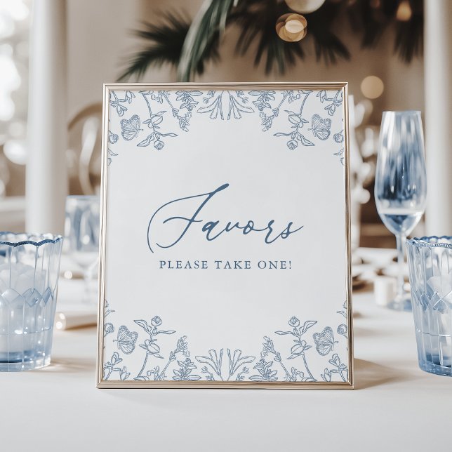 Póster Favor de ducha de novia floral Chinoiserie azul fr (Subido por el creador)