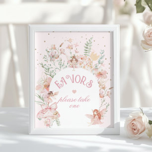 Póster Favor de Hada Caprichoso Púrpura Cumpleaños 1