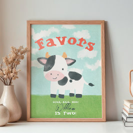 Póster Favor de la acuarela del corral para animales de g