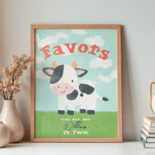 Póster Favor de la acuarela del corral para animales de g