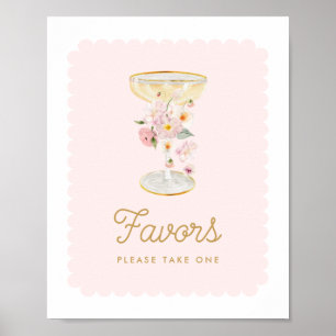 Póster Favor De La Ducha Bridal Rosada Bubbly