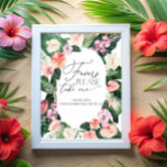 Póster Favor De Las Acuarelas Tropicales Por Favor Tome U<br><div class="desc">Favor De Las Acuarelas Tropicales Por Favor,  Tome Un Poster. Elementos coincidentes disponibles. Vea la colección completa aquí: https://www.zazzle.com/collections/watercolor_tropical_flowers_and_leaves-119671500108864210</div>