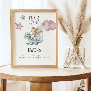 Póster Favor de sueño de cuento de hadas para baby shower