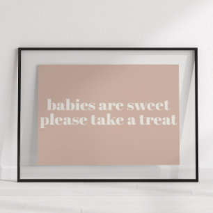 Póster Favor de Tipografía de Arenisca Rosa para Baby Sho