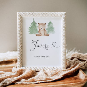Póster Favor del oso de Woodland