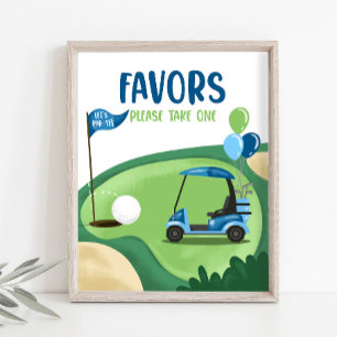 Póster Favor Gracias Golf Par-Tee Boy Rótulo de Cumpleaño
