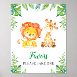 Póster Favor Por Favor, Tome Un Baby Shower De Safari De 
