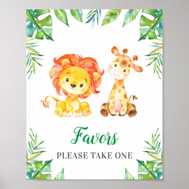 Póster Favor Por Favor, Tome Un Baby Shower De Safari De  (Frente)