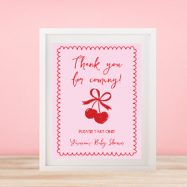 Póster Favor Por Favor, Tome Una Bow De Cerezo Bebé Ducha