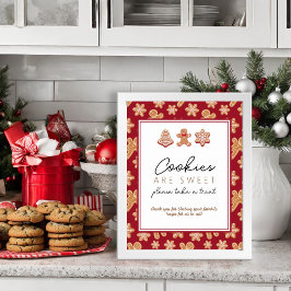 Póster Favor Table Sign Cookie Exchange Party Decor