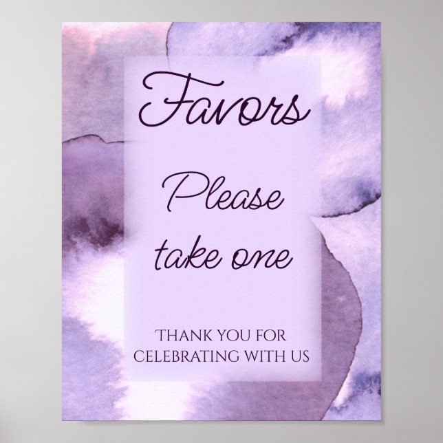 Póster Favor violeta púrpura, por favor, tome uno (Frente)