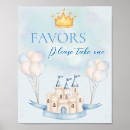 Póster Favorece a FairyTale Prince Castle Crown Balloon F