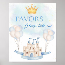 Póster Favorece a FairyTale Prince Castle Crown Balloon F